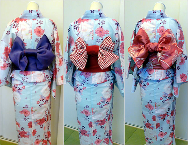 12周年記念イベントが 日本製浴衣向き作り帯 結び帯   赤茶系ぼかし 七宝柄 YMO-90